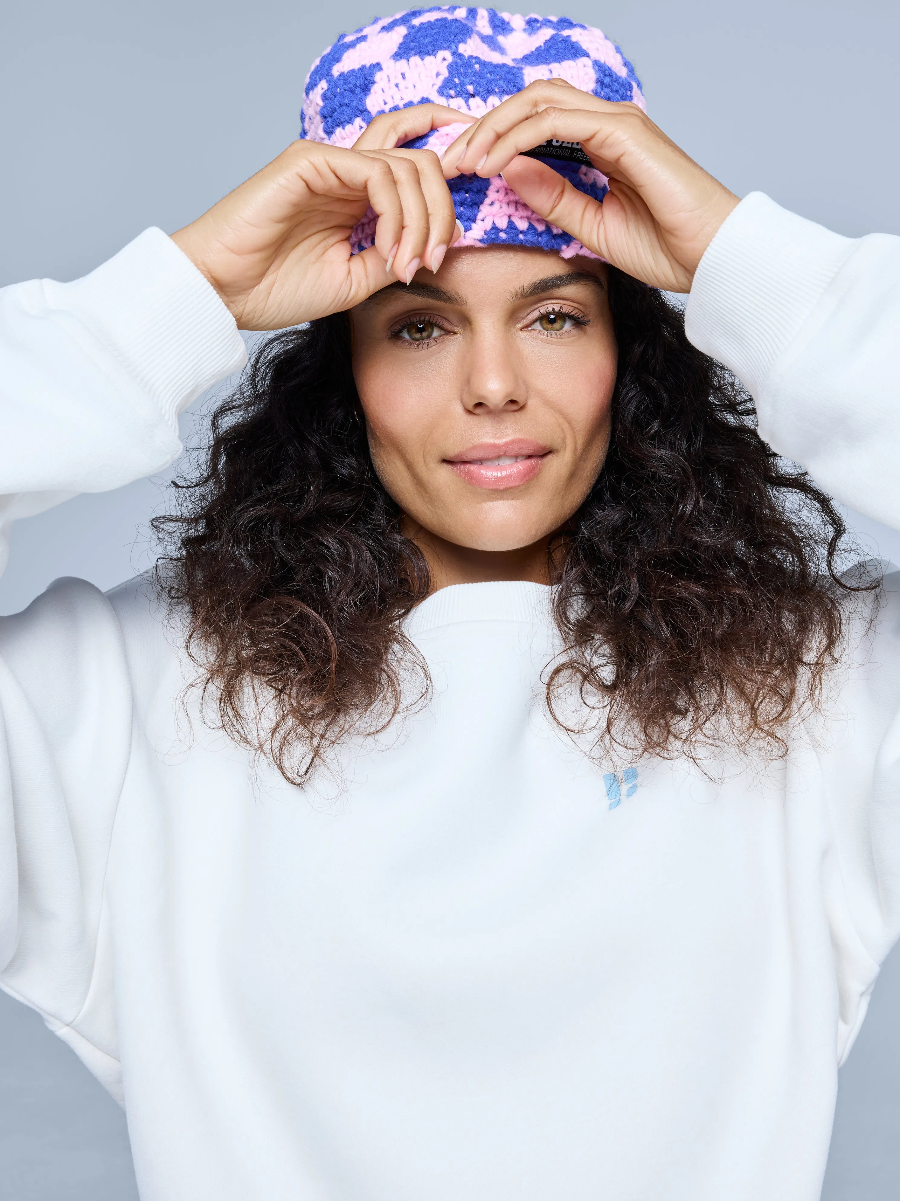 Checkerboard Beanie | Powder Rose