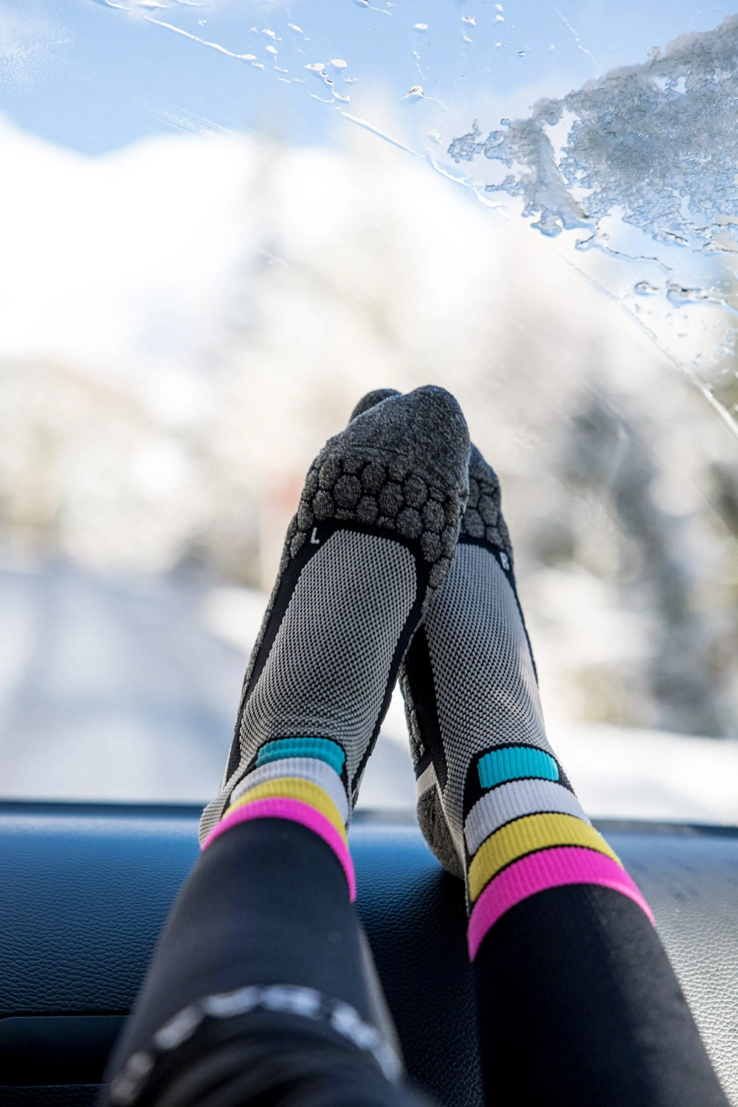 Tech Ski Socks Compress Merino Pro | Black